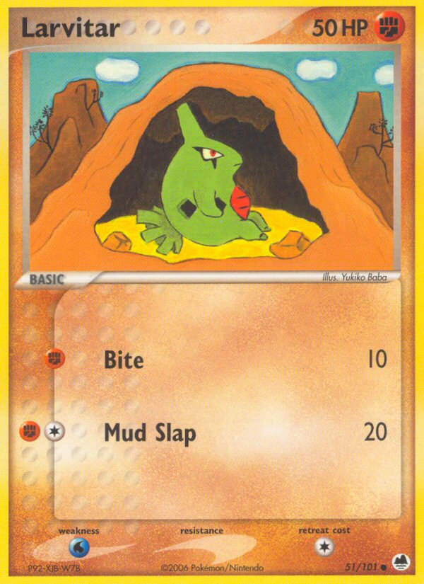 Larvitar — illustrated card