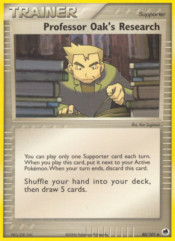 Professor Oak's Research — illustrated card