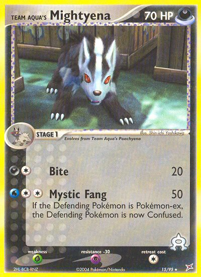 Team Aqua's Mightyena — illustrated card
