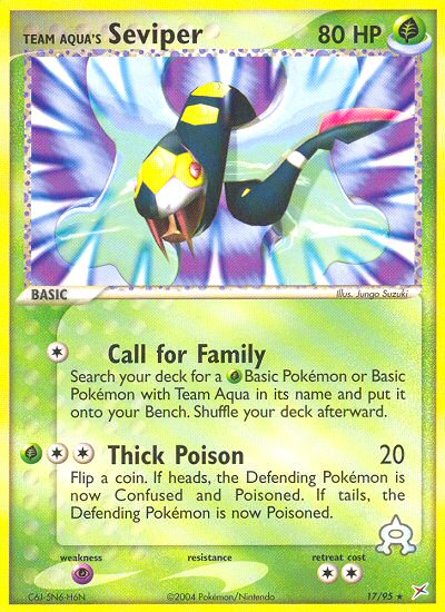 Team Aqua's Seviper — illustrated card