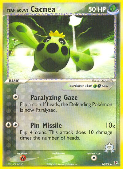 Team Aqua's Cacnea — illustrated card
