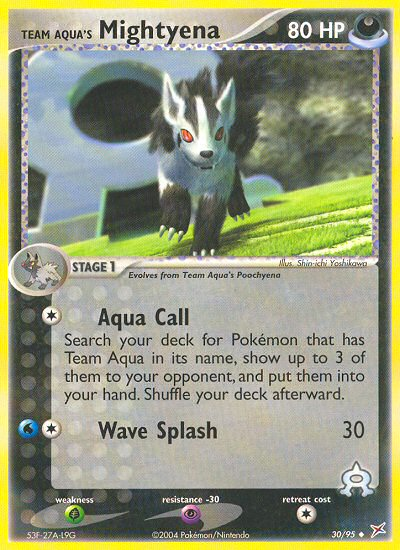 Team Aqua's Mightyena — illustrated card