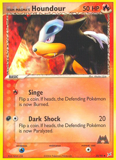 Team Magma's Houndour — illustrated card