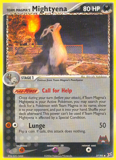 Team Magma's Mightyena — illustrated card