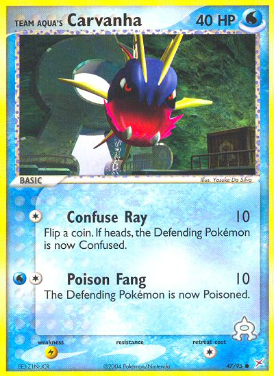 Team Aqua's Carvanha — illustrated card