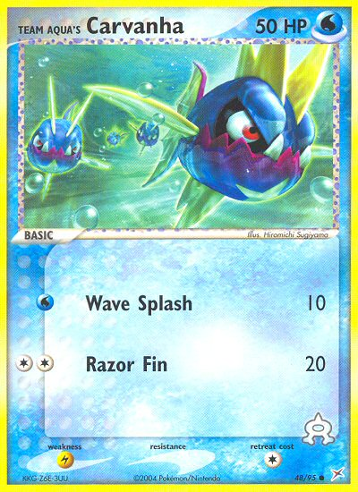 Team Aqua's Carvanha — illustrated card