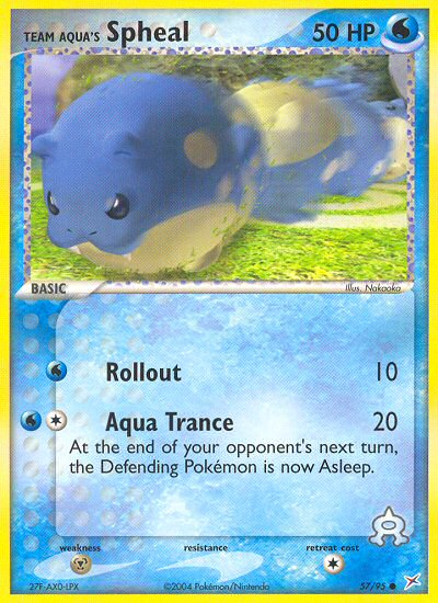 Team Aqua's Spheal — illustrated card