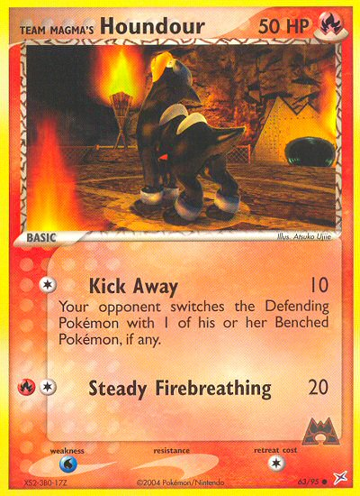 Team Magma's Houndour — illustrated card