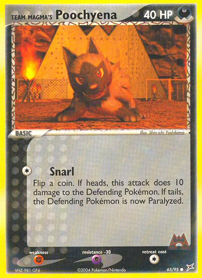 Team Magma's Poochyena — illustrated card