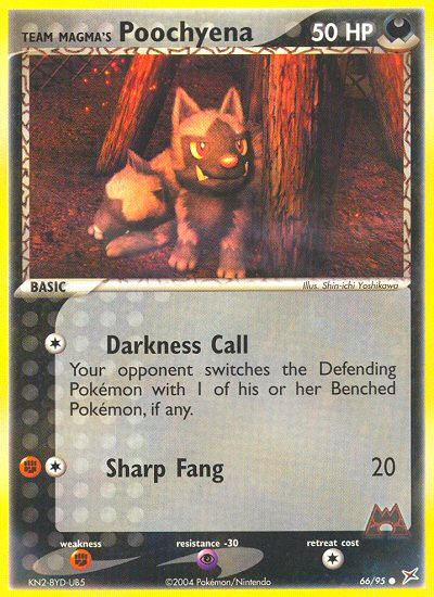 Team Magma's Poochyena — illustrated card
