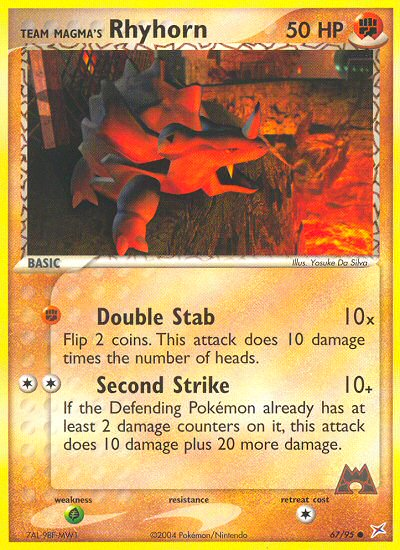 Team Magma's Rhyhorn — illustrated card