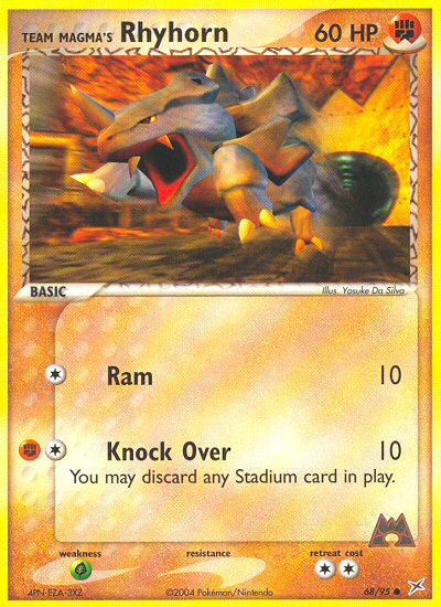 Team Magma's Rhyhorn — illustrated card