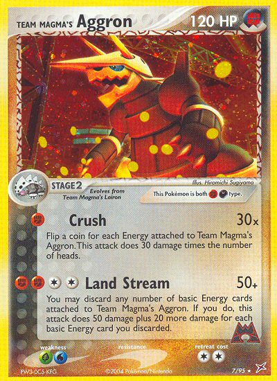 Team Magma's Aggron — illustrated card
