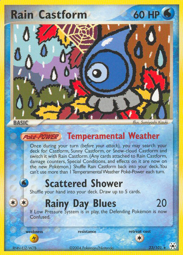 Rain Castform — illustrated card
