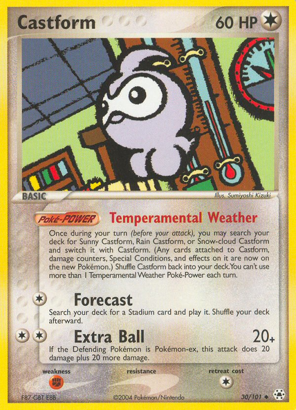 Castform — illustrated card