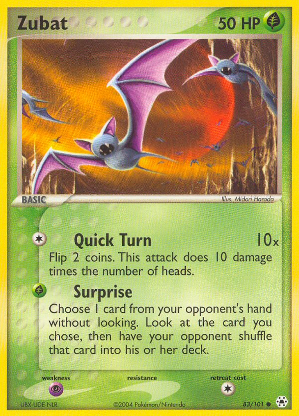 Zubat — illustrated card