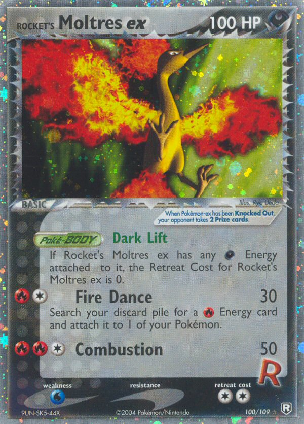 Rocket's Moltres ex — illustrated card