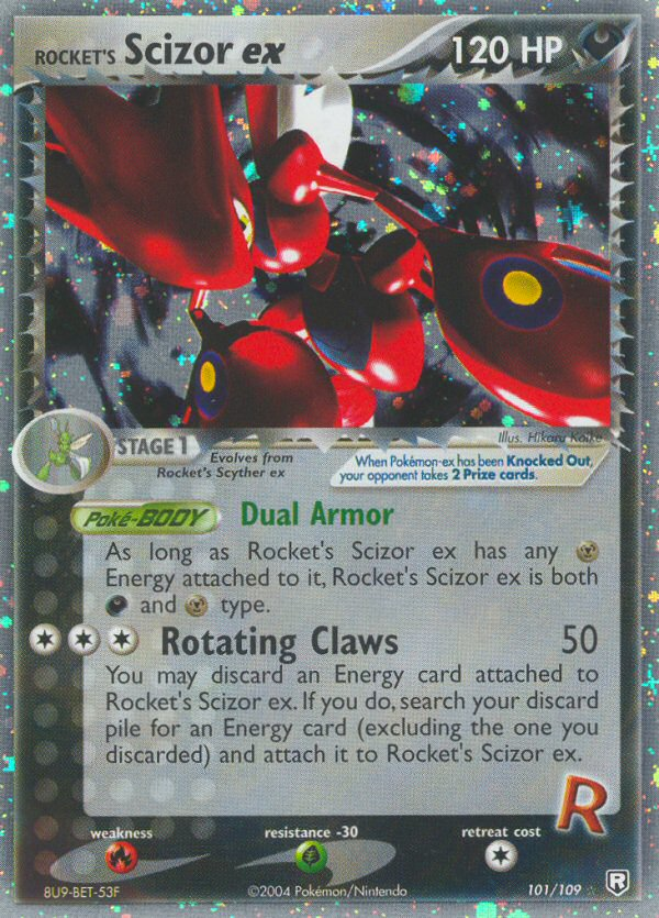 Rocket's Scizor ex — illustrated card