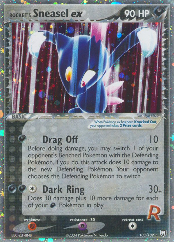 Rocket's Sneasel ex — illustrated card