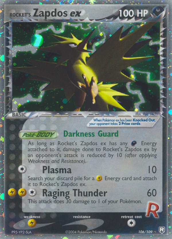 Rocket's Zapdos ex — illustrated card