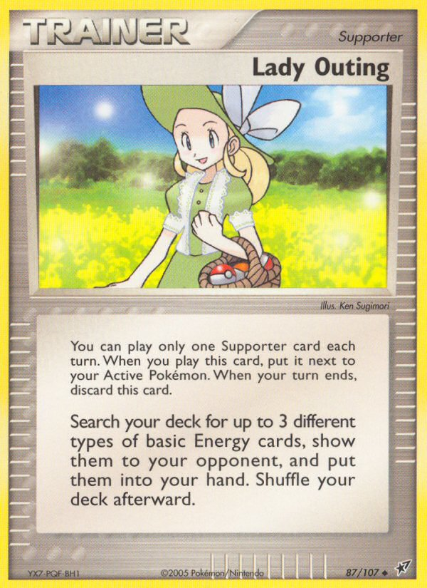 Lady Outing — illustrated card