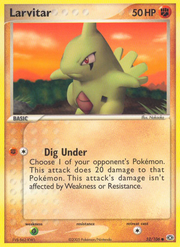 Larvitar — illustrated card