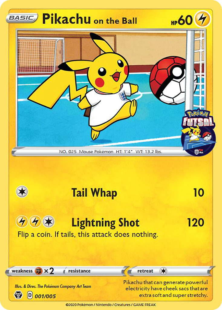 Pikachu on the Ball — illustrated card