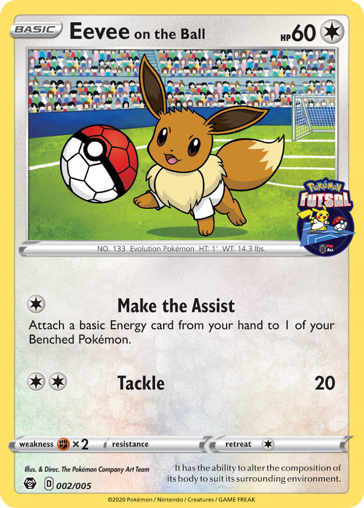 Eevee on the Ball — illustrated card