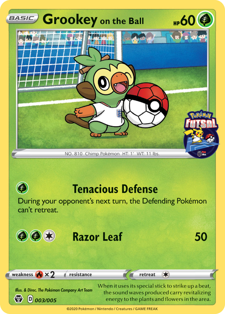 Grookey on the Ball — illustrated card