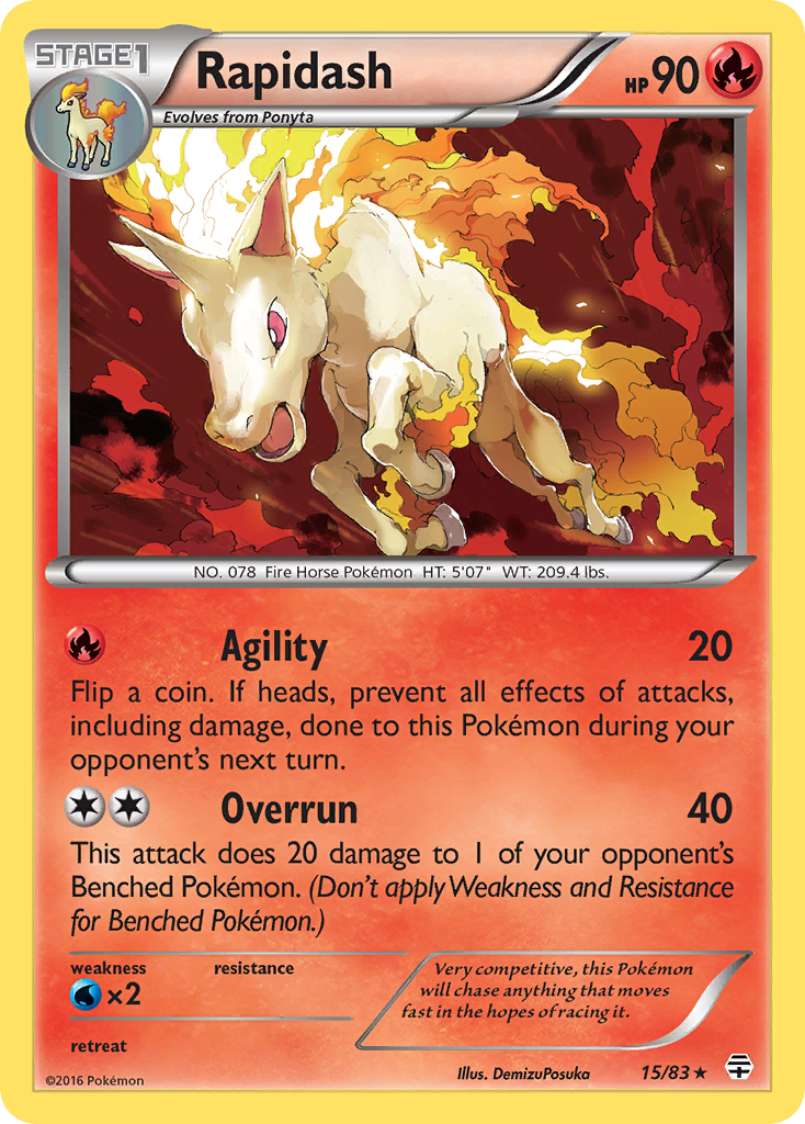Rapidash — illustrated card