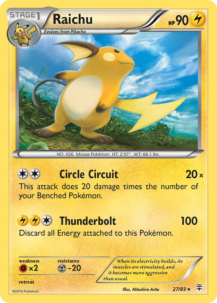 Raichu — illustrated card