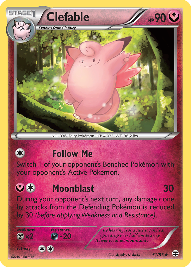 Clefable — illustrated card
