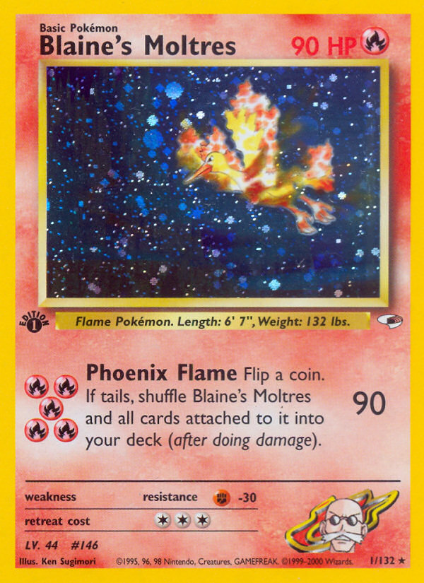 Blaine's Moltres — illustrated card