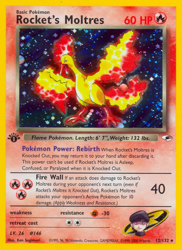 Rocket's Moltres — illustrated card