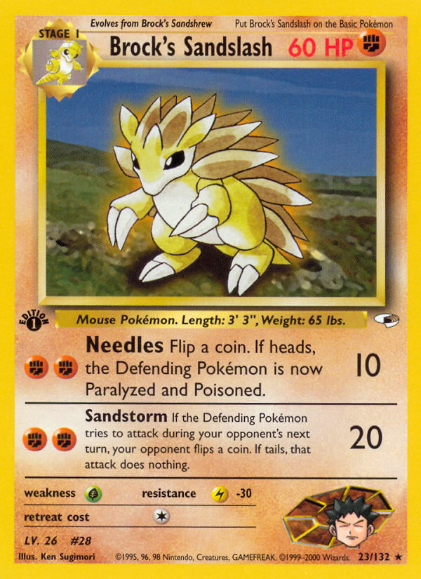 Brock's Sandslash — illustrated card