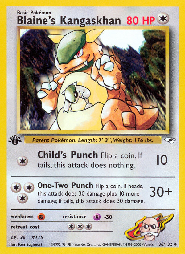 Blaine's Kangaskhan — illustrated card