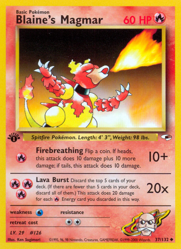 Blaine's Magmar — illustrated card