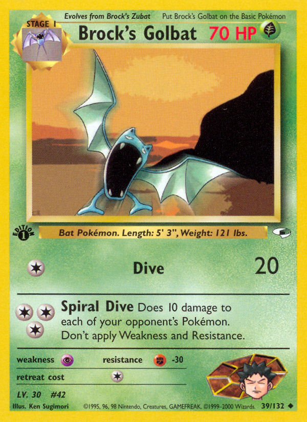 Brock's Golbat — illustrated card