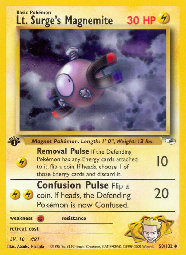 Lt. Surge's Magnemite — illustrated card