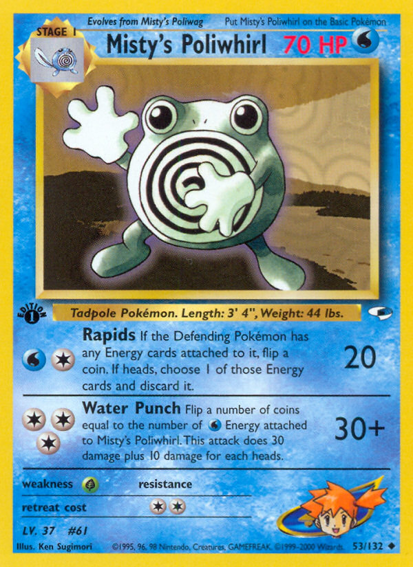 Misty's Poliwhirl — illustrated card