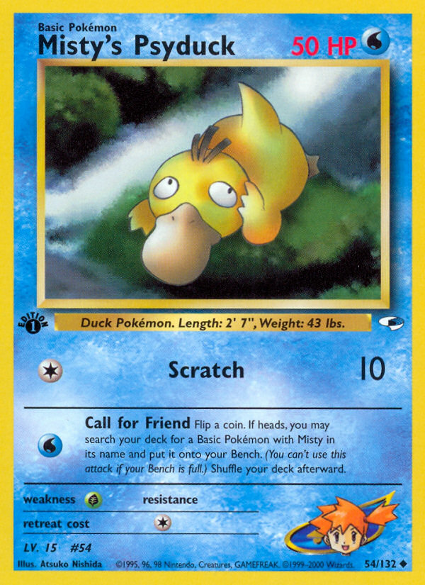 Misty's Psyduck — illustrated card