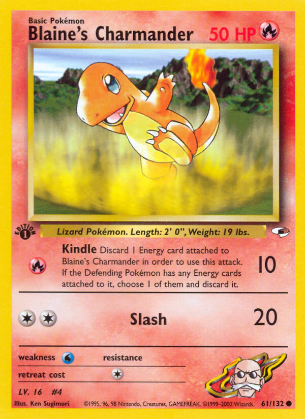 Blaine's Charmander — illustrated card