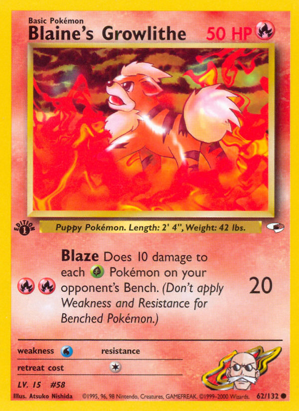 Blaine's Growlithe — illustrated card
