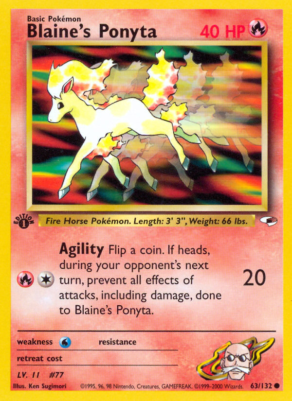 Blaine's Ponyta — illustrated card