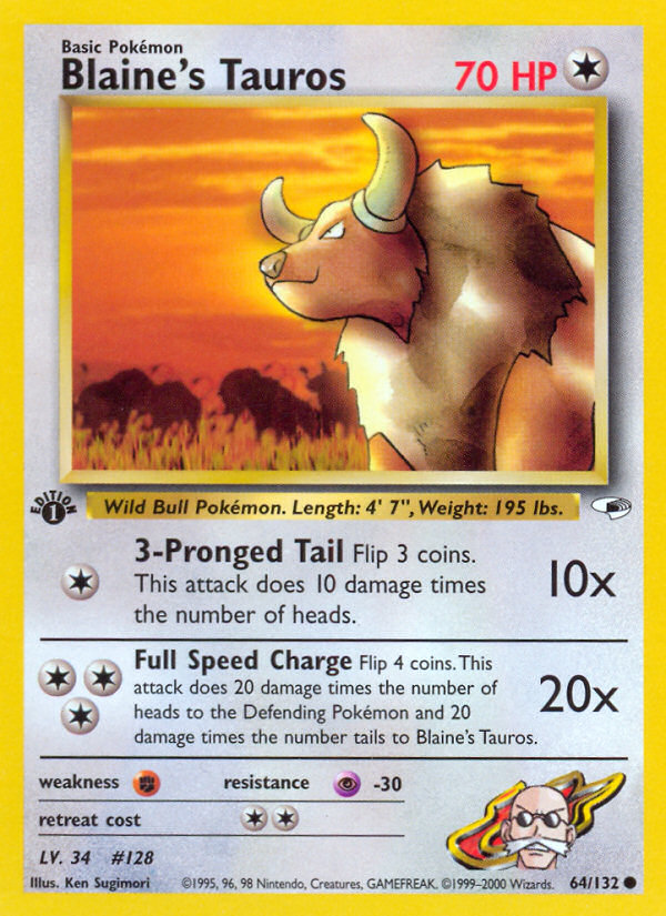 Blaine's Tauros — illustrated card