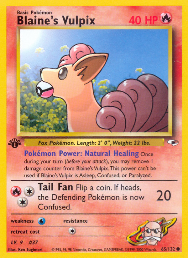 Blaine's Vulpix — illustrated card