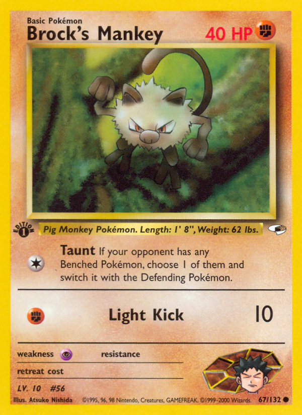 Brock's Mankey — illustrated card