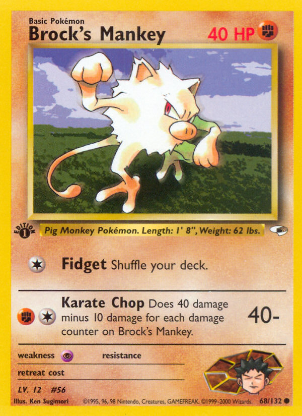 Brock's Mankey — illustrated card