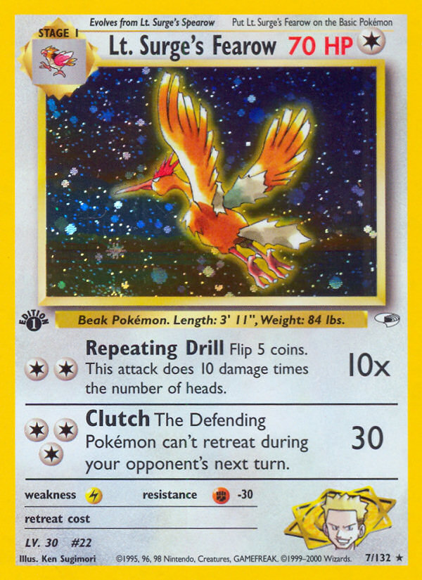 Lt. Surge's Fearow — illustrated card