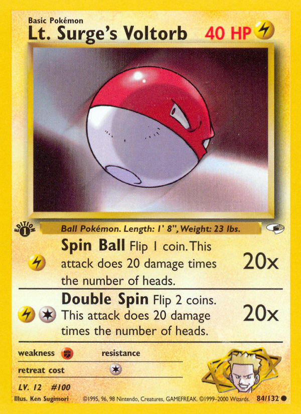 Lt. Surge's Voltorb — illustrated card